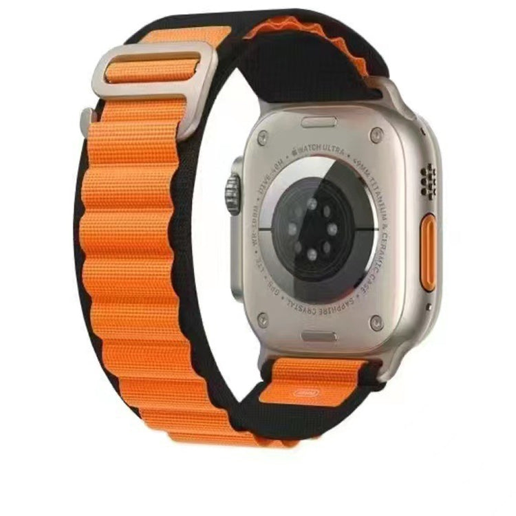 Breathable Two-color Nylon Watch Band For Apple Watch Ultra 49mm / Series 8&7 45mm / SE 2&6&SE&5&4 44mm / 3&2&1 42mm(Orange) by buy2fix