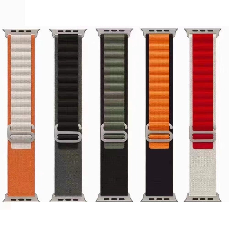 Breathable Two-color Nylon Watch Band For Apple Watch Ultra 49mm / Series 8&7 45mm / SE 2&6&SE&5&4 44mm / 3&2&1 42mm(Red) by buy2fix