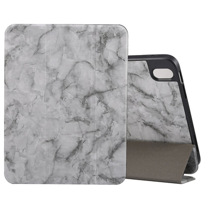 For iPad 2025 / 2022 Three-fold Marble Texture Protective Tablet Case with Pen Slot(Black Gray) - iPad 2025 / 2022 Cases by buy2fix | Online Shopping UK | buy2fix