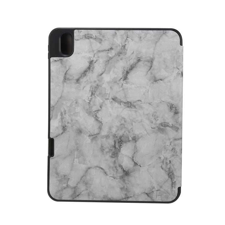 For iPad 2025 / 2022 Three-fold Marble Texture Protective Tablet Case with Pen Slot(Black Gray) - iPad 2025 / 2022 Cases by buy2fix | Online Shopping UK | buy2fix