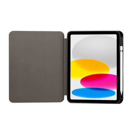 For iPad 2025 / 2022 Three-fold Marble Texture Protective Tablet Case with Pen Slot(Black Gray) - iPad 2025 / 2022 Cases by buy2fix | Online Shopping UK | buy2fix