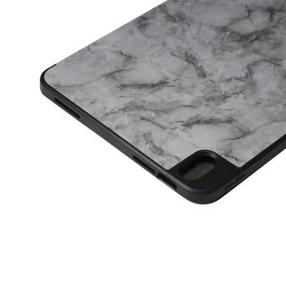 For iPad 2025 / 2022 Three-fold Marble Texture Protective Tablet Case with Pen Slot(Black Gray) - iPad 2025 / 2022 Cases by buy2fix | Online Shopping UK | buy2fix