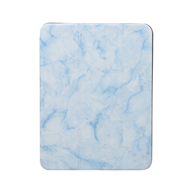 For iPad 2025 / 2022 Three-fold Marble Texture Protective Tablet Case with Pen Slot(Blue) - iPad 2025 / 2022 Cases by buy2fix | Online Shopping UK | buy2fix