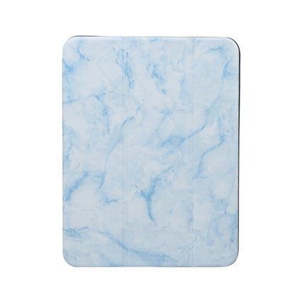 For iPad 2025 / 2022 Three-fold Marble Texture Protective Tablet Case with Pen Slot(Blue) - iPad 2025 / 2022 Cases by buy2fix | Online Shopping UK | buy2fix