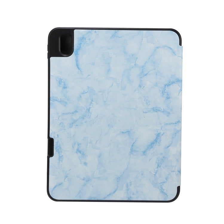 For iPad 2025 / 2022 Three-fold Marble Texture Protective Tablet Case with Pen Slot(Blue) - iPad 2025 / 2022 Cases by buy2fix | Online Shopping UK | buy2fix