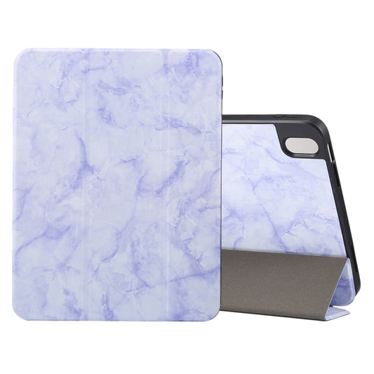 For iPad 2025 / 2022 Three-fold Marble Texture Protective Tablet Case with Pen Slot(Purple) - iPad 2025 / 2022 Cases by buy2fix | Online Shopping UK | buy2fix