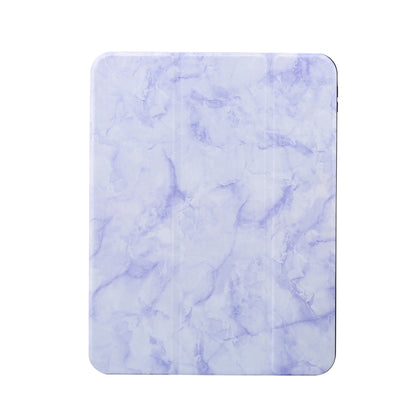 For iPad 2025 / 2022 Three-fold Marble Texture Protective Tablet Case with Pen Slot(Purple) - iPad 2025 / 2022 Cases by buy2fix | Online Shopping UK | buy2fix
