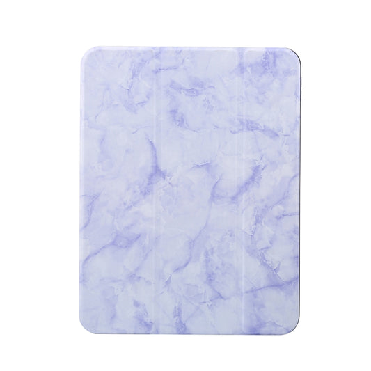For iPad 2025 / 2022 Three-fold Marble Texture Protective Tablet Case with Pen Slot(Purple) - iPad 2025 / 2022 Cases by buy2fix | Online Shopping UK | buy2fix