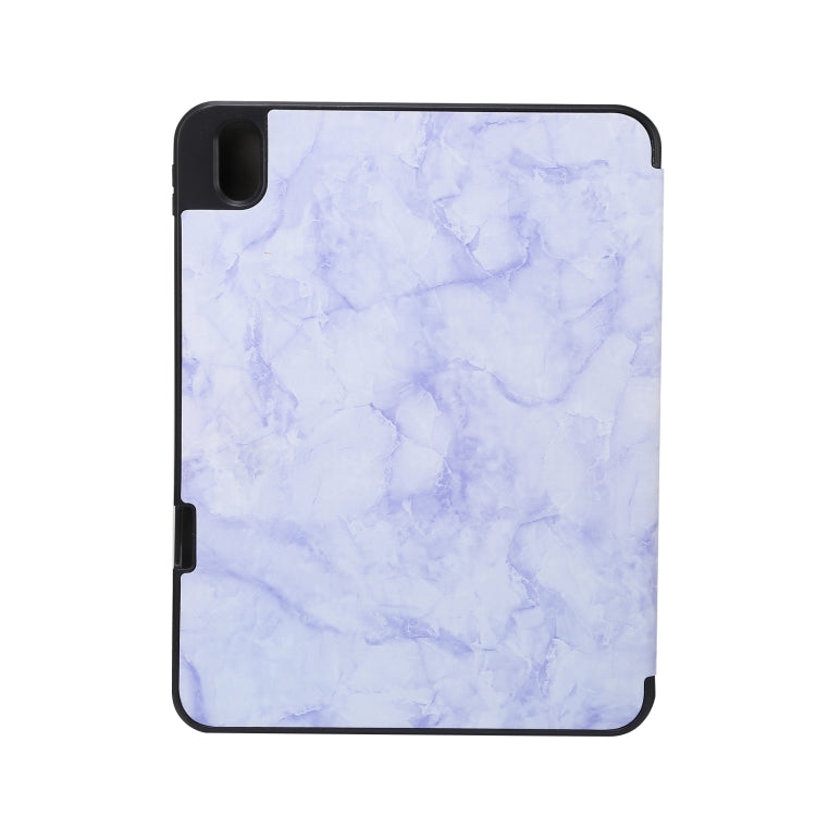 For iPad 2025 / 2022 Three-fold Marble Texture Protective Tablet Case with Pen Slot(Purple) - iPad 2025 / 2022 Cases by buy2fix | Online Shopping UK | buy2fix