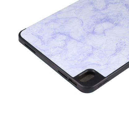 For iPad 2025 / 2022 Three-fold Marble Texture Protective Tablet Case with Pen Slot(Purple) - iPad 2025 / 2022 Cases by buy2fix | Online Shopping UK | buy2fix
