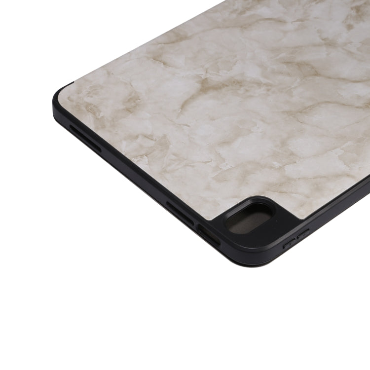 For iPad 2025 / 2022 Three-fold Marble Texture Protective Tablet Case with Pen Slot(Smoky Gray) - iPad 2025 / 2022 Cases by buy2fix | Online Shopping UK | buy2fix