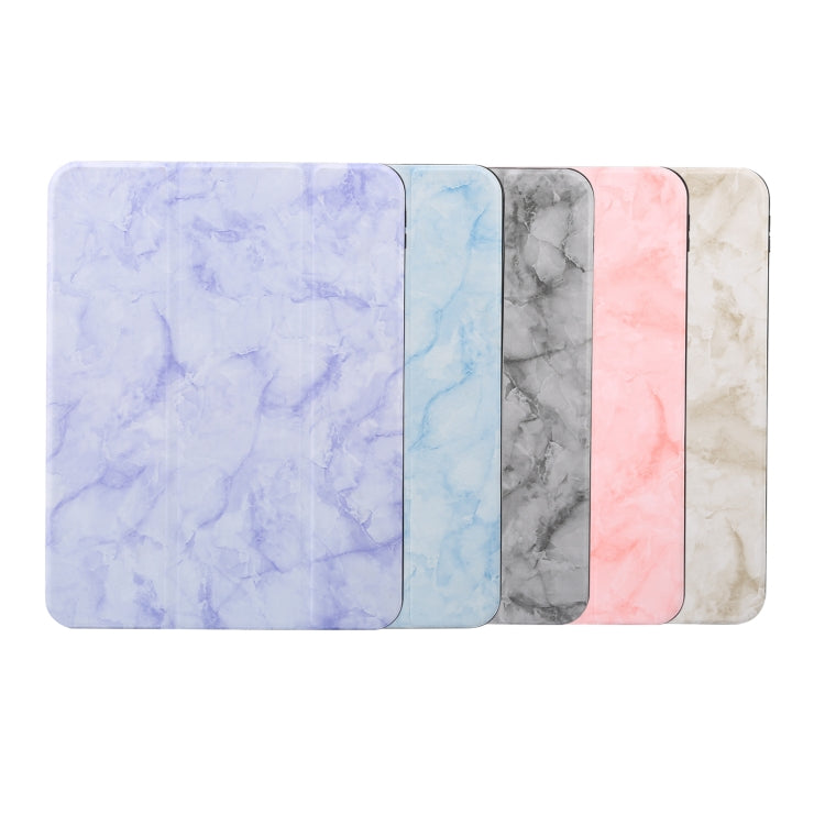 For iPad 2025 / 2022 Three-fold Marble Texture Protective Tablet Case with Pen Slot(Pink) - iPad 2025 / 2022 Cases by buy2fix | Online Shopping UK | buy2fix