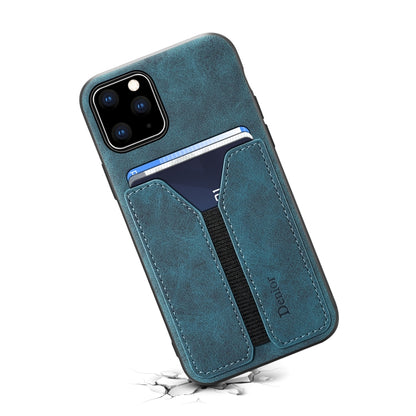For iPhone 11 Pro Denior DV Elastic Card PU Back Cover Phone Case(Blue) - iPhone 11 Pro Cases by Denior | Online Shopping UK | buy2fix