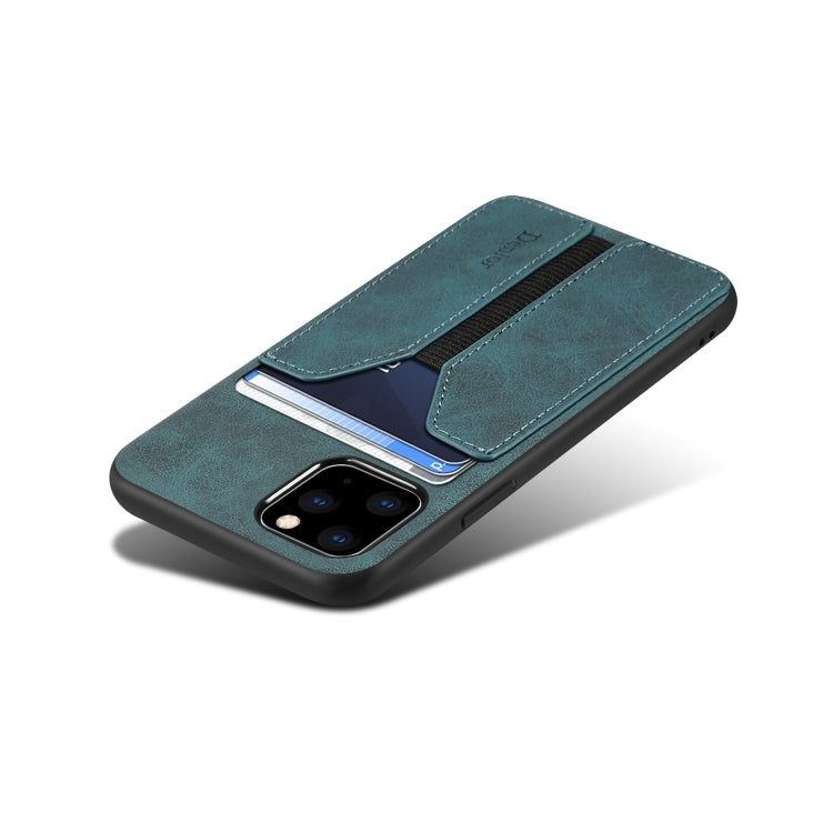 For iPhone 11 Pro Denior DV Elastic Card PU Back Cover Phone Case(Blue) - iPhone 11 Pro Cases by Denior | Online Shopping UK | buy2fix