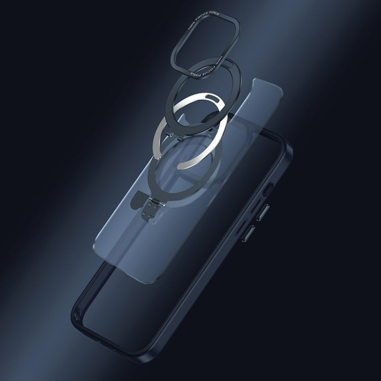 For iPhone 14 Yadun Holder Magsefe Phone Case(Dark Blue) by buy2fix