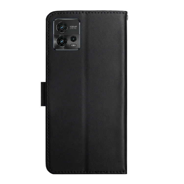 For Motorola Moto G72 4G Genuine Leather Fingerprint-proof Flip Phone Case(Black) - Motorola Cases by buy2fix | Online Shopping UK | buy2fix