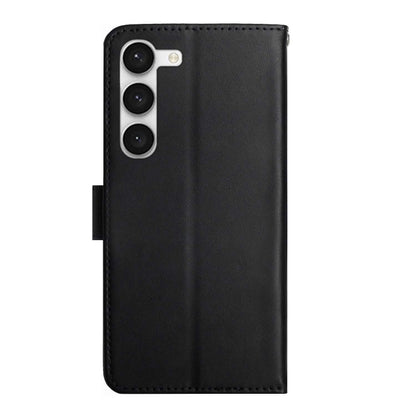 For Samsung Galaxy S23 5G Genuine Leather Fingerprint-proof Flip Phone Case(Black) - Galaxy S23 5G Cases by buy2fix | Online Shopping UK | buy2fix
