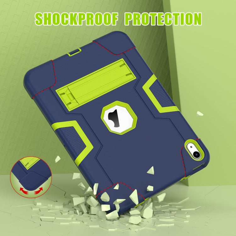 For iPad 2025 / 2022 Contrast Color Silicone + PC Tablet Case with Holder(Navy Blue Yellow Green) - iPad 2025 / 2022 Cases by buy2fix | Online Shopping UK | buy2fix