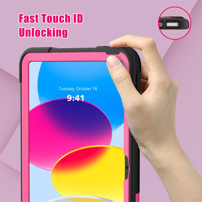 For iPad 2025 / 2022 Contrast Color Silicone + PC Tablet Case with Holder(Black Rose Red) - iPad 2025 / 2022 Cases by buy2fix | Online Shopping UK | buy2fix