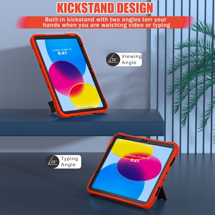 For iPad 2025 / 2022 Contrast Color Silicone + PC Tablet Case with Holder(Red Black) - iPad 2025 / 2022 Cases by buy2fix | Online Shopping UK | buy2fix