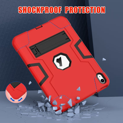 For iPad 2025 / 2022 Contrast Color Silicone + PC Tablet Case with Holder(Red Black) - iPad 2025 / 2022 Cases by buy2fix | Online Shopping UK | buy2fix