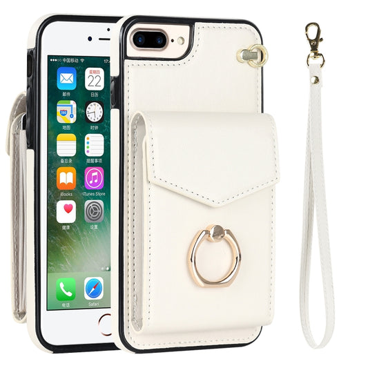 For iPhone 8 Plus / 7 Plus Anti-theft RFID Card Slot Phone Case(Beige) - More iPhone Cases by buy2fix | Online Shopping UK | buy2fix