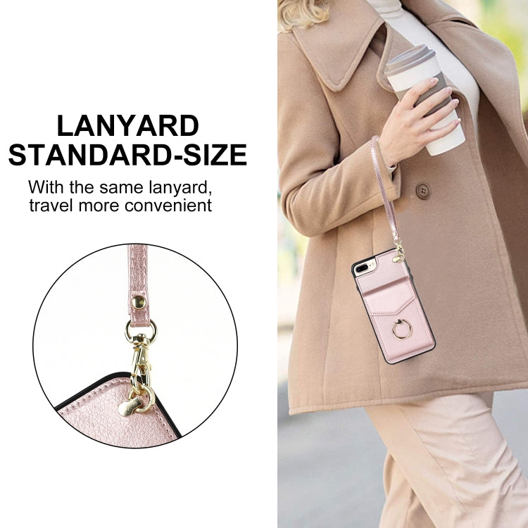 For iPhone 8 Plus / 7 Plus Anti-theft RFID Card Slot Phone Case(Rose Gold) - More iPhone Cases by buy2fix | Online Shopping UK | buy2fix