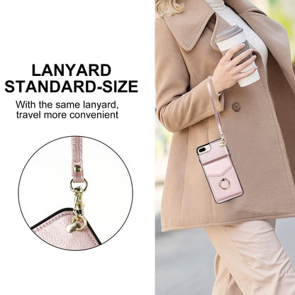 For iPhone 8 Plus / 7 Plus Anti-theft RFID Card Slot Phone Case(Rose Gold) - More iPhone Cases by buy2fix | Online Shopping UK | buy2fix