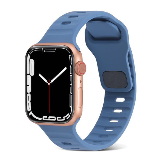 Sports Silicone Watch Band for Apple Watch Series 9&8&7 41mm / SE 3&SE 2&6&SE&5&4 40mm / 3&2&1 38mm(Blue) by buy2fix