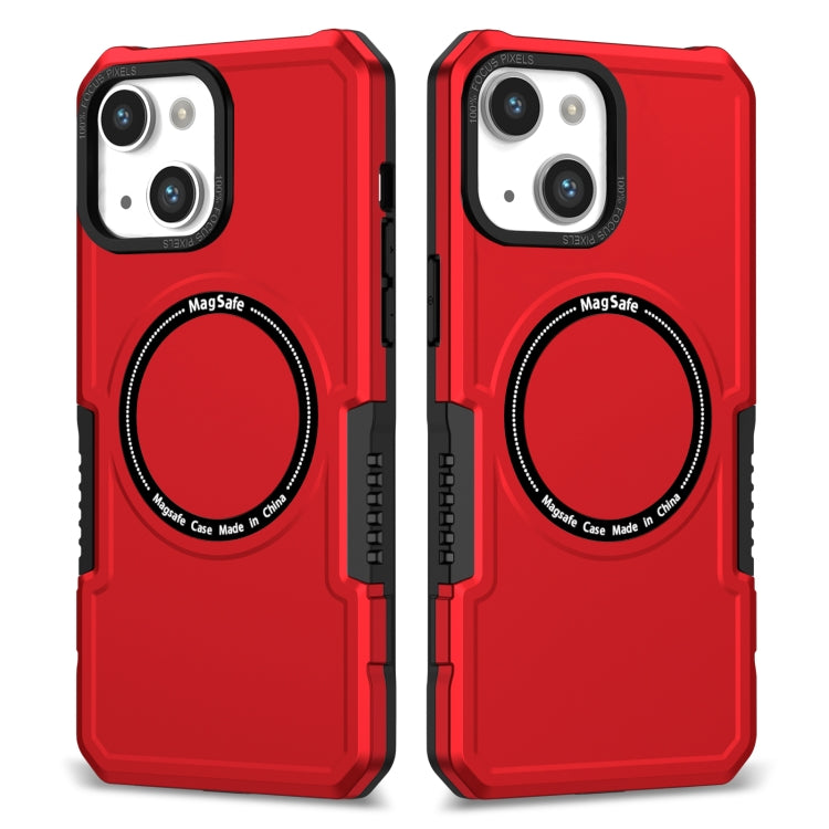 For iPhone 14 MagSafe Shockproof Armor Phone Case(Red) by buy2fix