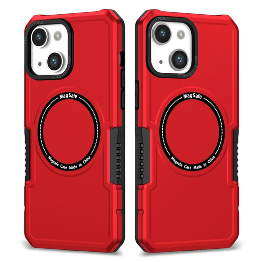 For iPhone 14 MagSafe Shockproof Armor Phone Case(Red) by buy2fix