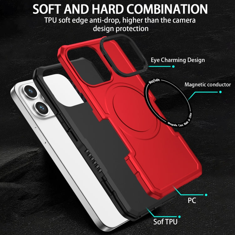 For iPhone 14 MagSafe Shockproof Armor Phone Case(Red) by buy2fix