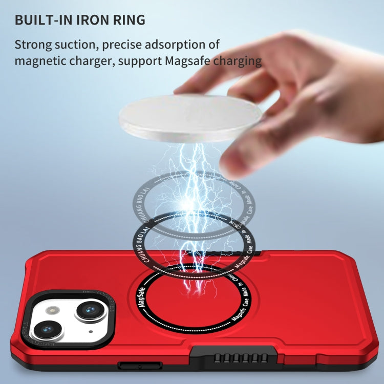 For iPhone 14 MagSafe Shockproof Armor Phone Case(Red) by buy2fix