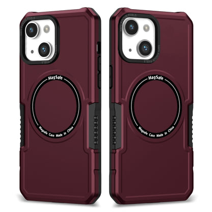 For iPhone 14 MagSafe Shockproof Armor Phone Case(Wine Red) by buy2fix