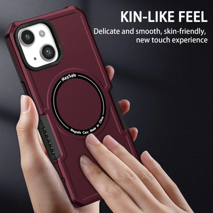 For iPhone 14 MagSafe Shockproof Armor Phone Case(Wine Red) by buy2fix