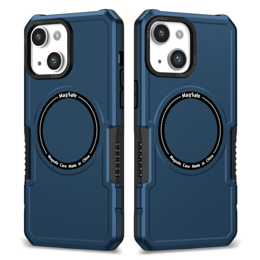 For iPhone 14 MagSafe Shockproof Armor Phone Case(Dark Blue) by buy2fix