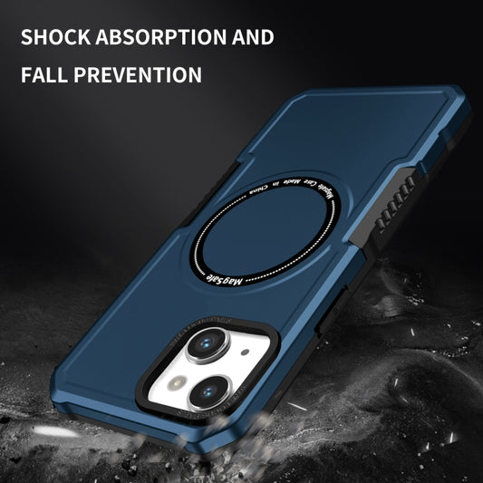 For iPhone 14 MagSafe Shockproof Armor Phone Case(Dark Blue) by buy2fix