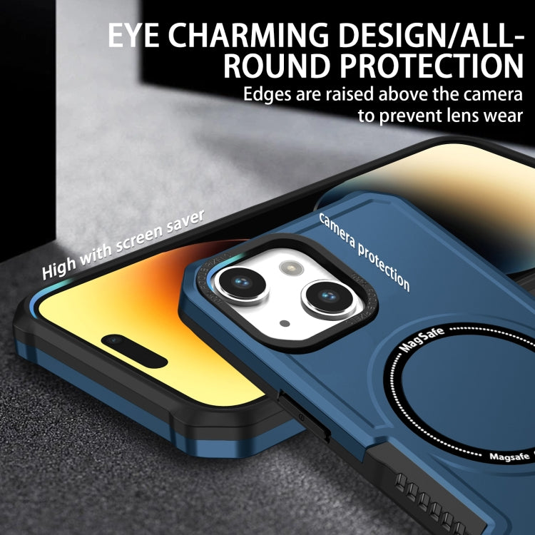 For iPhone 14 MagSafe Shockproof Armor Phone Case(Dark Blue) by buy2fix