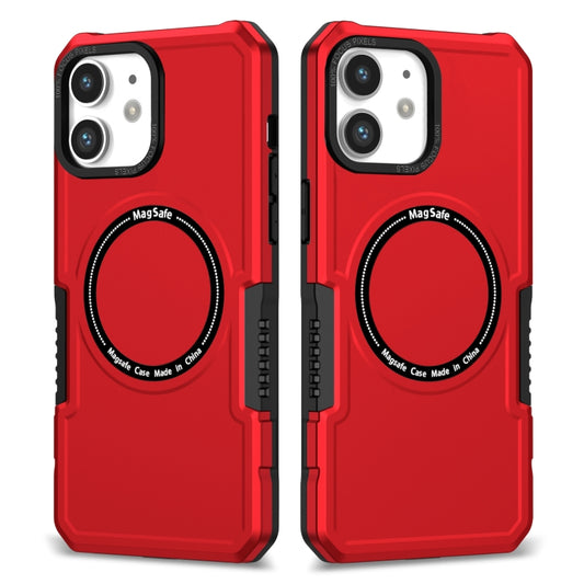 For iPhone 12 MagSafe Shockproof Armor Phone Case(Red) by buy2fix