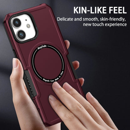For iPhone 12 MagSafe Shockproof Armor Phone Case(Wine Red) by buy2fix