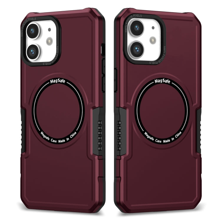 For iPhone 11 MagSafe Shockproof Armor Phone Case(Wine Red) by buy2fix