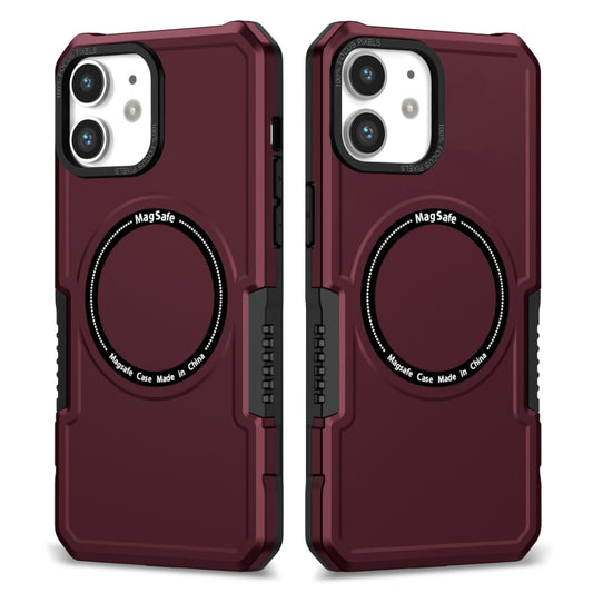 For iPhone 11 MagSafe Shockproof Armor Phone Case(Wine Red) by buy2fix