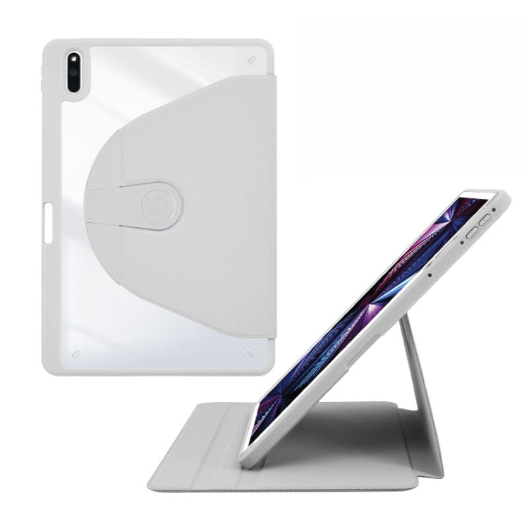 For Huawei MatePad Pro 11 2022 Acrylic 360 Degree Rotation Holder Tablet Leather Case(Grey) - Huawei by buy2fix | Online Shopping UK | buy2fix