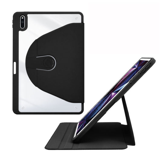 For Huawei MatePad Pro 11 2022 Acrylic 360 Degree Rotation Holder Tablet Leather Case(Black) - Huawei by buy2fix | Online Shopping UK | buy2fix