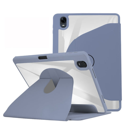 For OPPO Pad Air 10.3 2022 Acrylic 360 Degree Rotation Holder Tablet Leather Case(Purple) - OPPO by buy2fix | Online Shopping UK | buy2fix