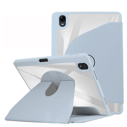 For OPPO Pad Air 10.3 2022 Acrylic 360 Degree Rotation Holder Tablet Leather Case(White Ice) - OPPO by buy2fix | Online Shopping UK | buy2fix