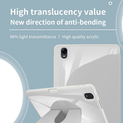For OPPO Pad Air 10.3 2022 Acrylic 360 Degree Rotation Holder Tablet Leather Case(White Ice) - OPPO by buy2fix | Online Shopping UK | buy2fix
