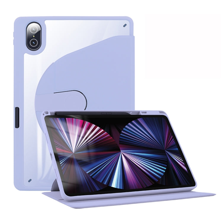 For Honor Tablet V7 Pro Acrylic 360 Degree Rotation Holder Tablet Leather Case(Purple) - Honor by buy2fix | Online Shopping UK | buy2fix