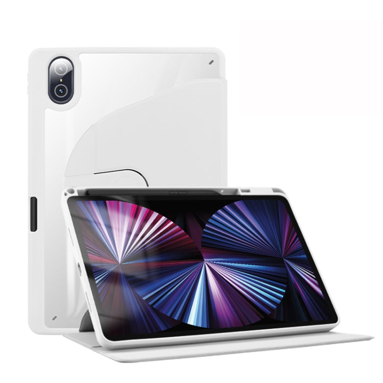 For Honor Tablet V7 Pro Acrylic 360 Degree Rotation Holder Tablet Leather Case(Grey) - Honor by buy2fix | Online Shopping UK | buy2fix