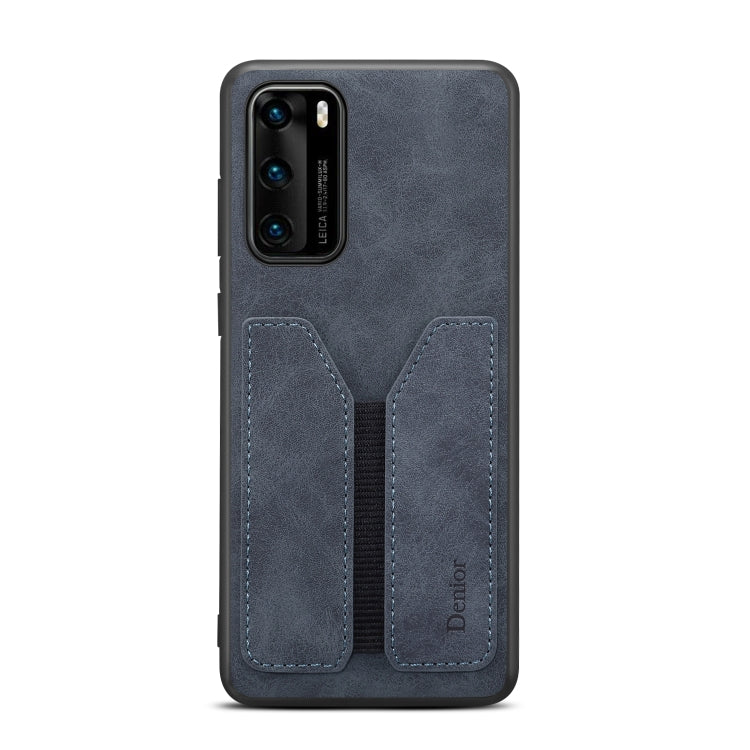 For Huawei P40 Pro Denior DV Elastic Card PU Back Cover Phone Case(Grey) - Huawei Cases by Denior | Online Shopping UK | buy2fix